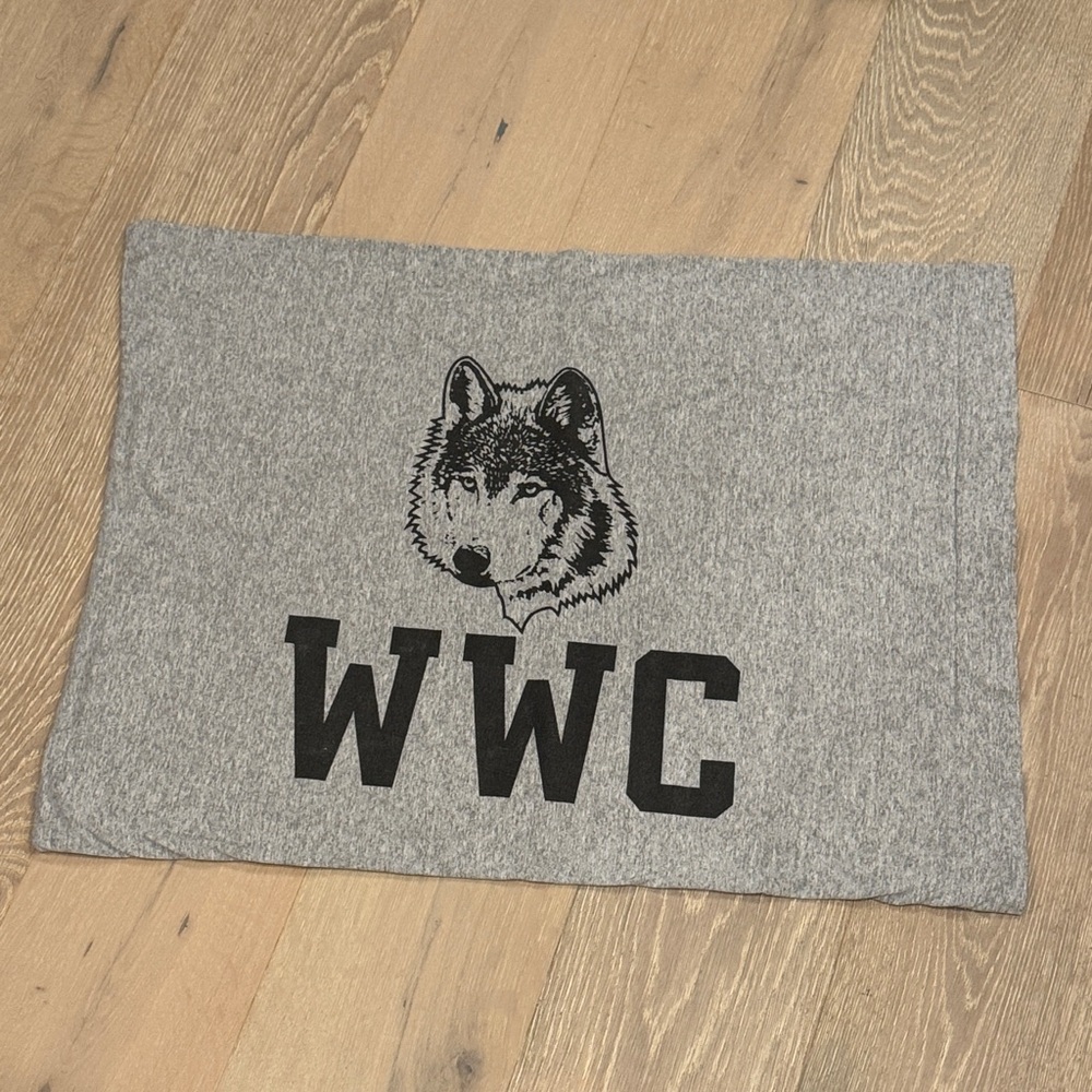 WWC WOLVES WALLA WALLA COLLEGE PILLOW CASE COTTON FABRIC